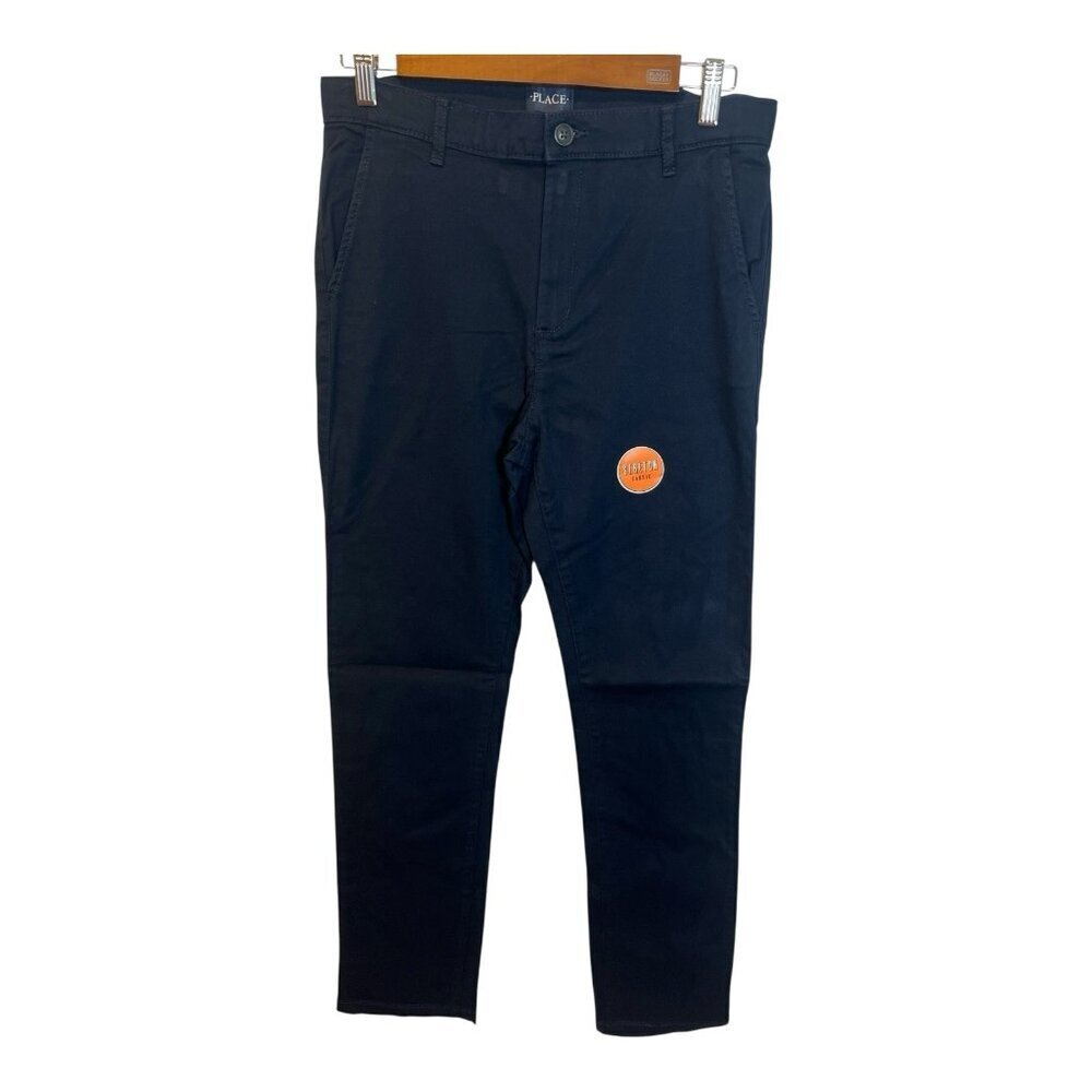 The Children's Place Girls Uniform Chino Pants 18 Blue Bootcut Stretch NWT